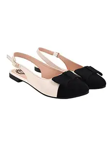 Shoetopia Stylish Uppper Bow Black Flats for Women & Girls /UK8