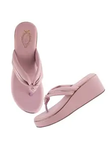 Shoetopia Peach Wedges Sandal for Women & Girls Criss-Cross Strap Design Stylish Comfortable, Durable Heels – Perfect for Casual & Party EU38