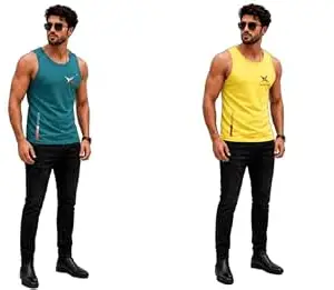 EARTH STAR Men's Cotton Tank Top T-Shirt | Sleeveless Gym Vest | Vest for Man Graphic Logo Print for Workout, Beach, Gym | Workout Sando | Gym Tshirts