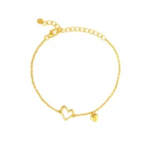 Shaya by Caratlane You and Your Off-tune Humming Heart Bracelet in Gold Plated 925 Silver for women