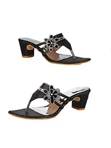WalkTrendy Womens Synthetic Black Sandals With Heels - 3 UK (Wtwhs575_Black_36)