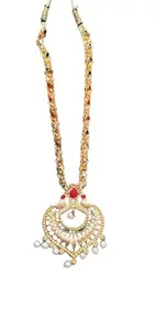 Khodal Traditional & Creative Red and Green Pendant Necklace for Women, Girls