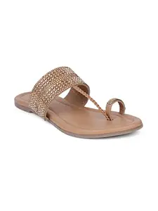 Bata Women's Slip-on Sandal - Gold (4 UK) (5718323)