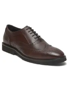 TEAKWOOD LEATHERS Mens's Solid Leather Lace-up Formal Shoes (Brown, 41)