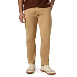 Urbano Fashion Men's Straight Fit Mid Rise Cotton Casual Chinos Trousers Stretch