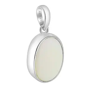 Arihant Gems & Jewels Arihant Gems and Jewels® 3.25 Ratti White Opal Gemstone with 925 Silver Pendant | Certified Natural Astrological Gemstone | Unisex Jewelry for Men & Women
