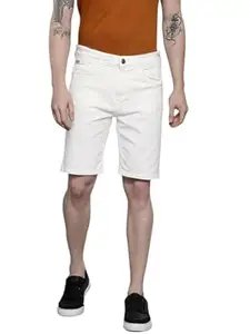 The Indian Garage Co Men Slim Fit Solid Mid-Rise Denim Shorts