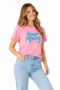 POP STUDIO Women’s Cotton Graphic T-Shirt | Round Neck Half Sleeve Casual Summer Top