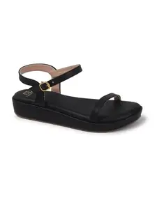 Carlton London Women Fashion Sandal,Black,UK-7