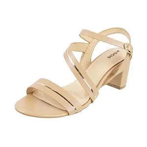 Mochi Womens Synthetic Beige Sandals (Size (7 UK (40 EU))