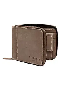 TEAKWOOD LEATHERS Teakwood Men Stylish Purse for Men RFID Protected Personalized Men's Wallet (Brown)