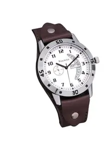 Unique Date Function Unique Leather Strap Watch for Mens