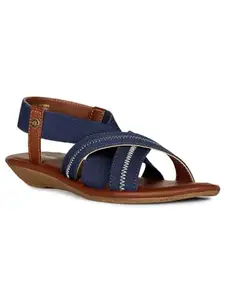 Bata womens NADIYA ELASTIC E Blue Flat Sandal - 5 UK (5619809)