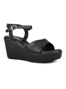Inc.5 Womens Black Casual Open toe Wedges Sandals
