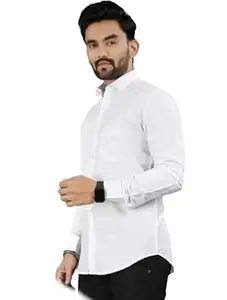 Mahima Ethnic Centre's Men’s Solid Formal Shirt Cotton Slim Fit Business Casual Button Down