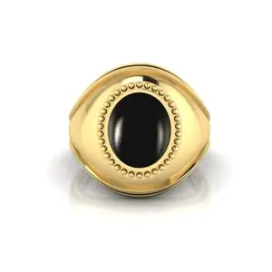 7.25 Ratti Black Hakik Original Agate Stone Adjustable Ring For Men And Women With Lab Certified A-04