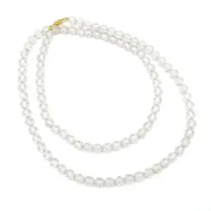 White Glass Beads Necklace, Lightweight Handmade Jewelry with Polished Beads, Suitable for Office Wear, Daily Outfits, Parties and Festivals, Pack of 1