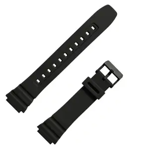 18MM RESIN WATCH STRAP (BLACK) // COMPATIBLE WITH CASIO AE-1200WH, AE-1300WH, F-108WH, W-216H & OTHERS WATCHES