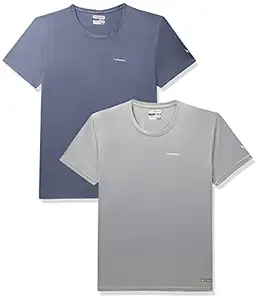 Charged Endure-003 Chameleon Spandex Knit Round Neck Sports T-Shirt Light-Grey Size 2Xl And Charged Energy-004 Interlock Knit Hexagon Emboss Round Neck Sports T-Shirt Light-Grey Size 2Xl