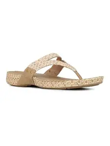 Inc.5 Womens Beige Printed T-Strap Casual Flats Sandals