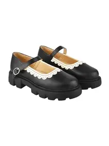 Shoetopia Round Toe Black Mary Janes Bellies for Women