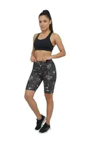 R Real Choice Unisex Cycling Shorts Stretchable Sports Shorts for Men & Women | Quick Dry Printed Lycra Shorts for Gym, Running, Workout & Active Wear