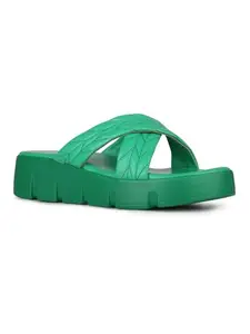 Inc.5 Womens Green Solid Round Toe Wedge Heel Sandals