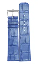 Kolet® 20mm Slim & Thin Leather Watch Strap/Band (Blue) (Size Chart Provided in 3rd Image)