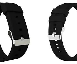ACM Pack of 2 Watch Strap Silicone Belt 22mm compatible with Maxima Max Pro Spark Smartwatch Casual Classic Smart Band (Black)