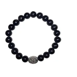 OCCULT GEMS HOUSE Black Tourmaline Crystal Bracelet for Unisex Stretchable Beaded Healing Stone BraceletFree Size, StylishSpiritual Jewelry for Meditation, Energy Balance
