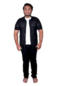 Yuvina Fashion Men Casual Black+White Colour Casual Wear