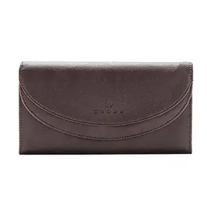 Cross Lioza Vegan Leather Flap Wallet for Women Latest Ladies Purse/Wallet/Clutch with Card Holder Compartment | Gift Option for Women, Girls - Brown