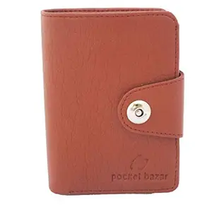 pocket bazar Men Casual Artificial Leather Wallet (Tan)