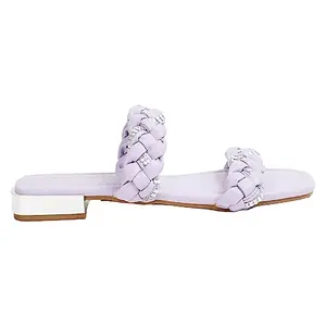 Ginger by Lifestyle Women Purple Synthetic Solid Sandals
