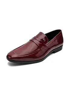 Louis Philippe Men Formal Maroon Patent Leather Slip-ons Euro- 43