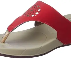 Aqualite Women FFD-02 Sandal, Red/Beige, 6 UK/India