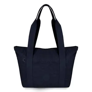 Storite 33cm Nylon Travel Duffle Bag for Women – Stylish Weekender & Overnight Luggage, Trendy Shoulder Handbag (Navy Blue- 29x11.5x33 cm)