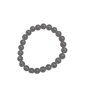 AADVIK CRYSTALS Smoky Quartz Bracelet | Natural 8mm Beads | Grounding, Calmness, Protection | Stretch Stone Bracelet for Mens & Women| Healed and energized by Master healer