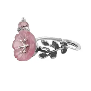 VOYLLA Bloom 925 Sterling Silver Ring|Sterling Silver Rings For Women|American Diamond|Party|Everyday|Festive|Gift For Women| (Misaki)