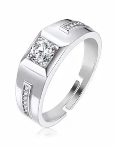 SUKHMANI FASHIONS Elegant Diamond Silver Ring for Mens & Boys (Pack-of-2)