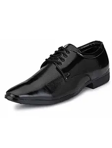 Misha Mens Leather Formal Lace-up Shoes Black (Numeric_9)