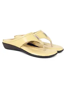 Jackie Heels Women's Fashion Yellow Sandals Comfortable and Stylish Wedge Slipper For Casual Wear