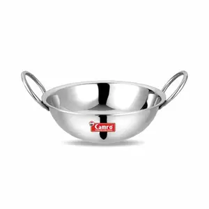 CAMRO: The Most Trusted Brand Round Bottom Heavy Stainless Steel KADHAI 3 litres (No. 14)