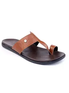 ONE8 by Virat Kohli Ethnic & Smart-Casuals Men's Slip-on Comfort Sandals | Lightweight, Anti-Skid Sole & Comfortable Footbed | AO13-7105 | Tan