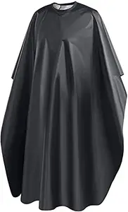SIYAA Hair Cutting Sheet Apron Cape Waterproof for Hair Cutting Hair Coloring and Beard Cutting Salon Use, Black Pack of 1