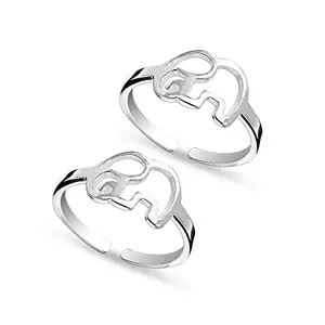 Amazon Brand - Anarva Women's Elephant Design Toe-Ring in 925 Sterling Silver BIS Hallmarked