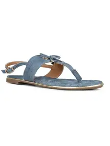 Inc.5 Womens Blue Casual Solid T-Strap Flat Sandals