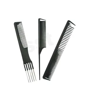 Hair Stylists Professional Styling Comb Set, Great for All Hair Types & Styles Comb set kit Multifunction Anti-Static Barbers Brush Combs Tool for Women Men Kids (3PCS OF 1 SET, BLACK)