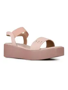 Inc.5 Womens Peach Casual Solid Round Toe Heels