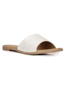 BATA womens Flip Mule White Slipper - 4 UK (5711340)